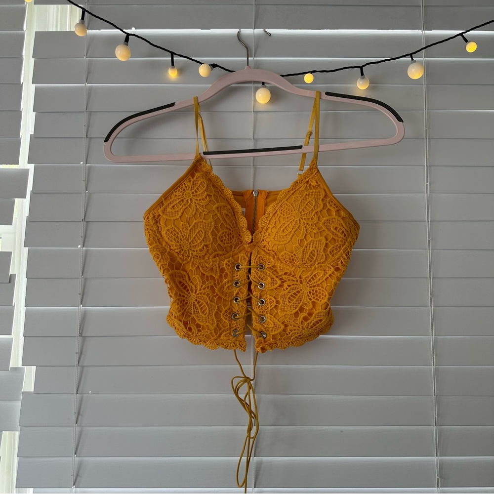 Yellow crop cami